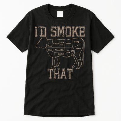 Chef Butcher Cook BBQ Id Smoke That Cow Beef Funny Gift Tall T-Shirt