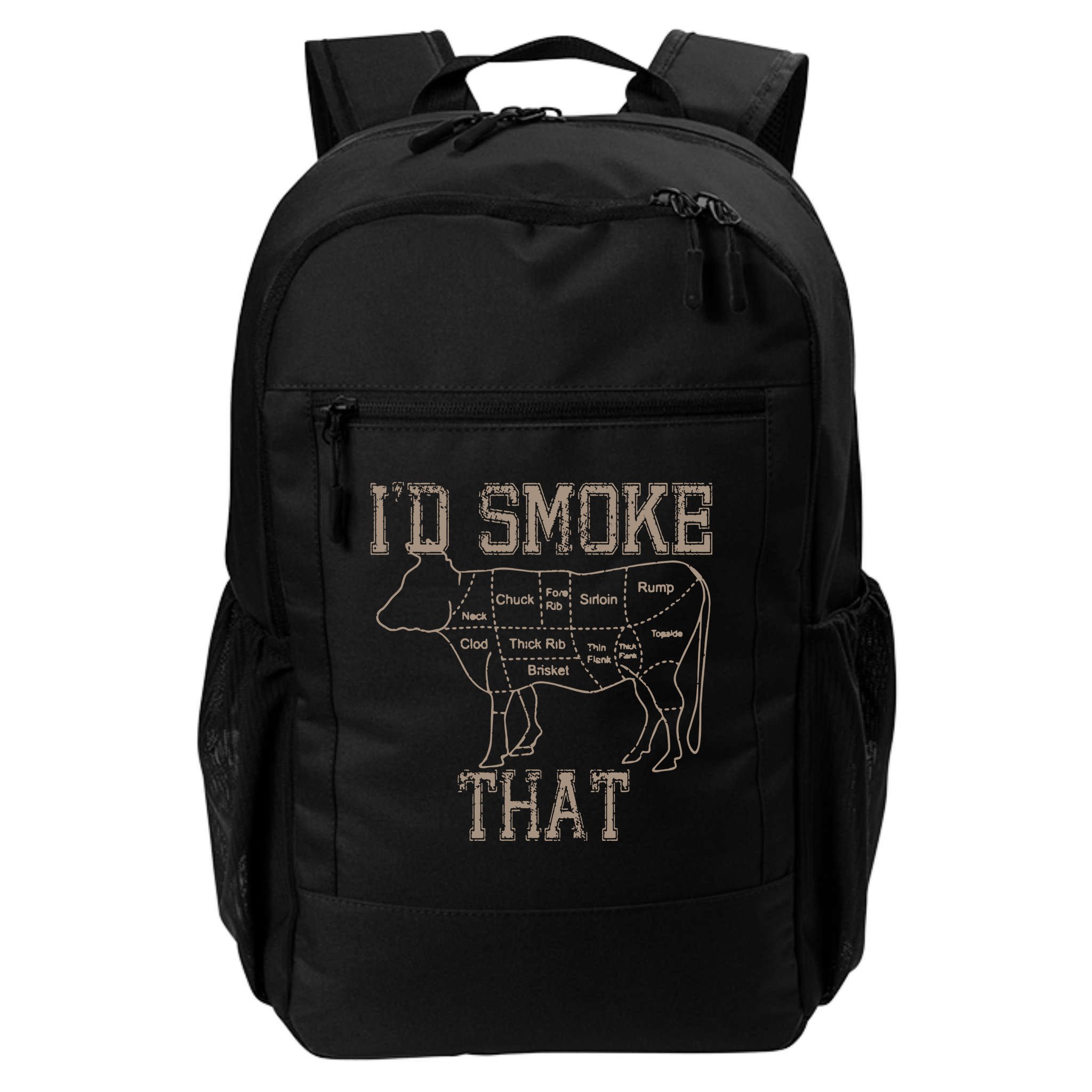 Chef Butcher Cook BBQ Id Smoke That Cow Beef Funny Gift Backpack