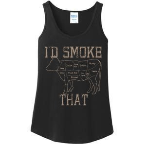 Chef Butcher Cook BBQ Id Smoke That Cow Beef Funny Gift Ladies Essential Tank