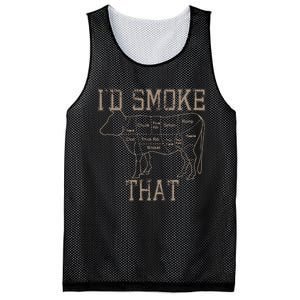 Chef Butcher Cook BBQ Id Smoke That Cow Beef Funny Gift Mesh Reversible Basketball Jersey Tank