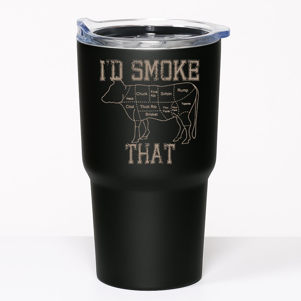 Chef Butcher Cook BBQ Id Smoke That Cow Beef Funny Gift Tumbler