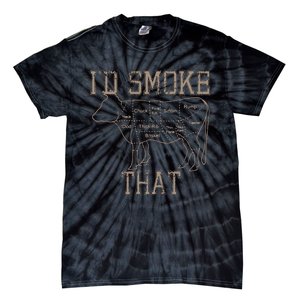 Chef Butcher Cook BBQ Id Smoke That Cow Beef Funny Gift Tie-Dye T-Shirt