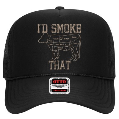 Chef Butcher Cook BBQ Id Smoke That Cow Beef Funny Gift Trucker Hat