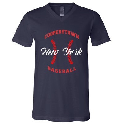 cooperstown baseball V-Neck T-Shirt