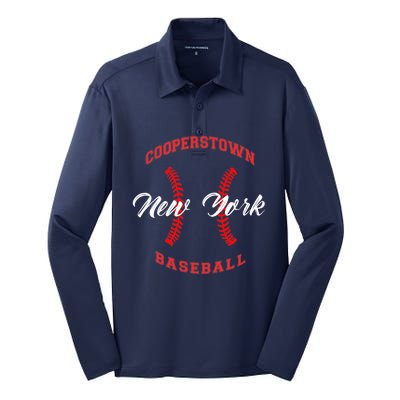 cooperstown baseball Silk Touch Performance Long Sleeve Polo