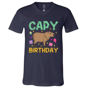 Capy Birthday Cappybara Capybara V-Neck T-Shirt