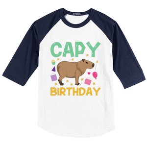 Capy Birthday Cappybara Capybara Baseball Sleeve Shirt