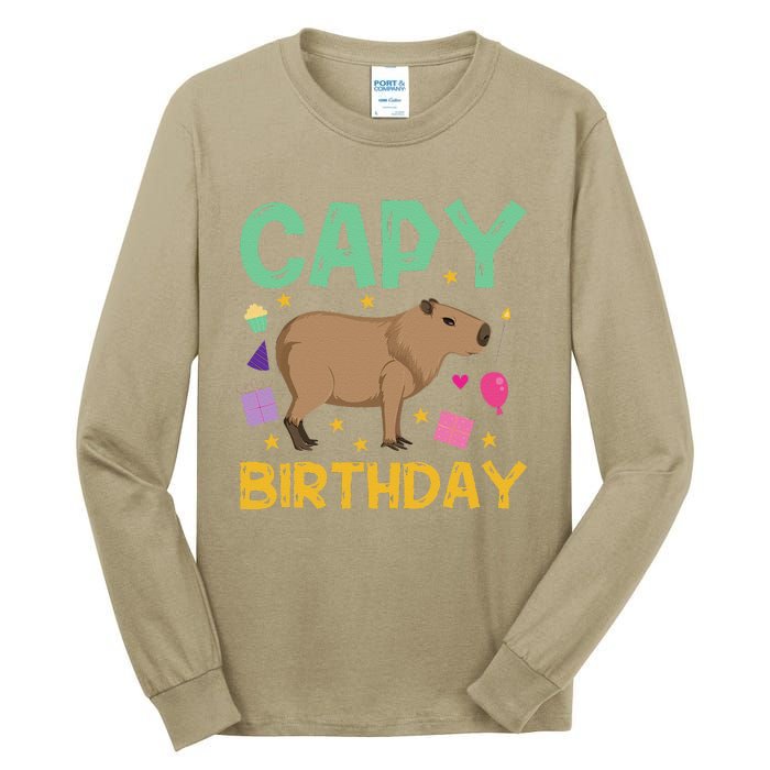 Capy Birthday Cappybara Capybara Tall Long Sleeve T-Shirt