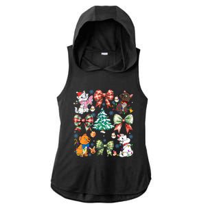 Coquette Bow Christmas Tree Cute Cats Christmas Lights Ladies PosiCharge Tri-Blend Wicking Draft Hoodie Tank