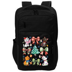 Coquette Bow Christmas Tree Cute Cats Christmas Lights Impact Tech Backpack