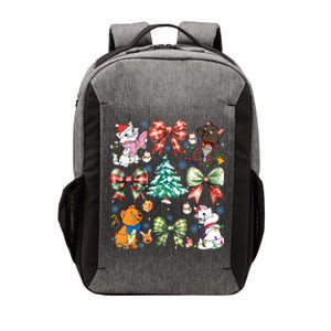 Coquette Bow Christmas Tree Cute Cats Christmas Lights Vector Backpack