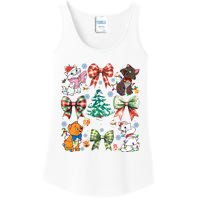 Coquette Bow Christmas Tree Cute Cats Christmas Lights Ladies Essential Tank