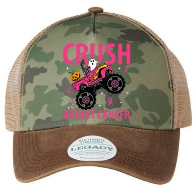 Crush Breast Cancer Awareness Monster Truck Halloween Legacy Tie Dye Trucker Hat