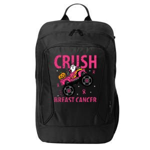 Crush Breast Cancer Awareness Monster Truck Halloween City Backpack