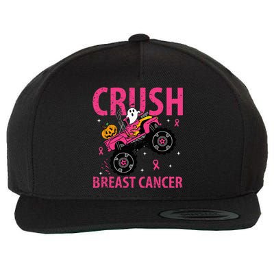 Crush Breast Cancer Awareness Monster Truck Halloween Wool Snapback Cap