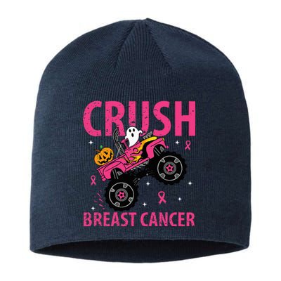 Crush Breast Cancer Awareness Monster Truck Halloween Sustainable Beanie