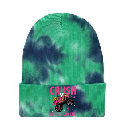 Crush Breast Cancer Awareness Monster Truck Halloween Tie Dye 12in Knit Beanie