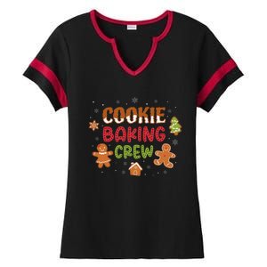 Cookie Baking Crew Christmas Gingerbread Xmas Holiday Baker Ladies Halftime Notch Neck Tee