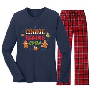 Cookie Baking Crew Christmas Gingerbread Xmas Holiday Baker Women's Long Sleeve Flannel Pajama Set 