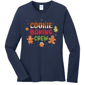 Cookie Baking Crew Christmas Gingerbread Xmas Holiday Baker Ladies Long Sleeve Shirt