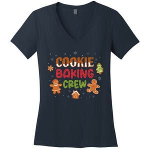 Cookie Baking Crew Christmas Gingerbread Xmas Holiday Baker Women's V-Neck T-Shirt