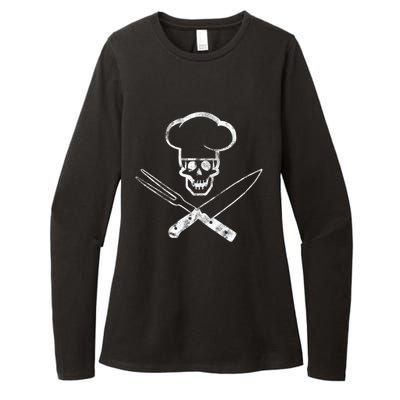 Culinary Badass Cook Skull Funny Chef Humor Cute Gift Womens CVC Long Sleeve Shirt