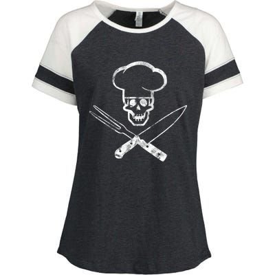 Culinary Badass Cook Skull Funny Chef Humor Cute Gift Enza Ladies Jersey Colorblock Tee