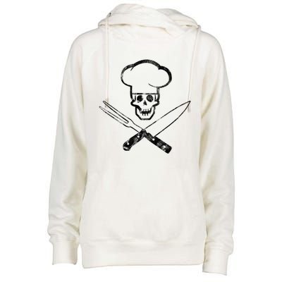 Culinary Badass Cook Skull Funny Chef Humor Cute Gift Womens Funnel Neck Pullover Hood