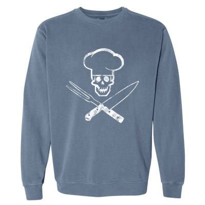 Culinary Badass Cook Skull Funny Chef Humor Cute Gift Garment-Dyed Sweatshirt