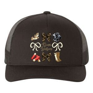 Camo Bow Coquette Dove Season Hunting Dove Hunter Hunt Girl Yupoong Adult 5-Panel Trucker Hat