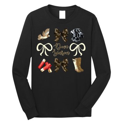 Camo Bow Coquette Dove Season Hunting Dove Hunter Hunt Girl Long Sleeve Shirt