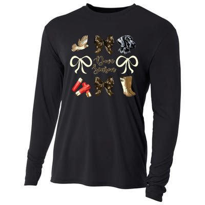 Camo Bow Coquette Dove Season Hunting Dove Hunter Hunt Girl Cooling Performance Long Sleeve Crew