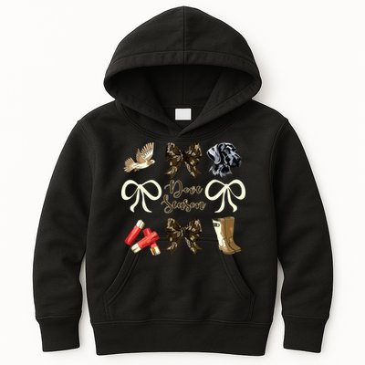 Camo Bow Coquette Dove Season Hunting Dove Hunter Hunt Girl Kids Hoodie