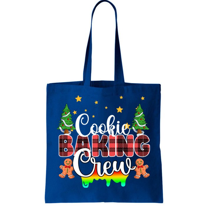 Cookie Baking Crew Red Plaid Christmas Tree Lights Xmas Gift Tote Bag