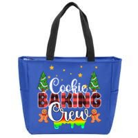 Cookie Baking Crew Red Plaid Christmas Tree Lights Xmas Gift Zip Tote Bag