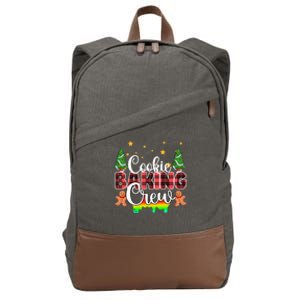 Cookie Baking Crew Red Plaid Christmas Tree Lights Xmas Gift Cotton Canvas Backpack