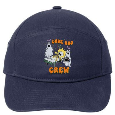 Code Boo Crew Funny Ghost Nurse Halloween Costume 7-Panel Snapback Hat