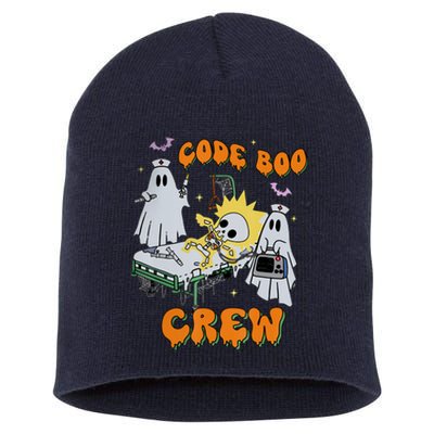 Code Boo Crew Funny Ghost Nurse Halloween Costume Short Acrylic Beanie