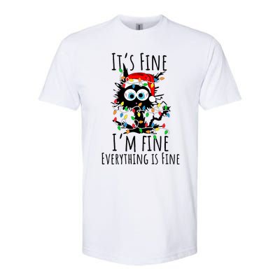 Christmas Black Cat ItS Fine IM Fine Everything Is Fine Softstyle CVC T-Shirt