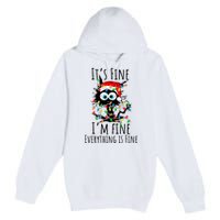 Christmas Black Cat ItS Fine IM Fine Everything Is Fine Premium Pullover Hoodie