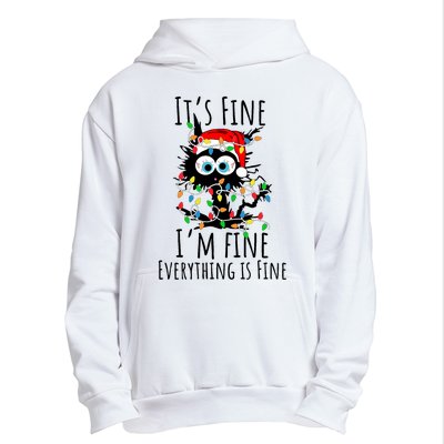 Christmas Black Cat ItS Fine IM Fine Everything Is Fine Urban Pullover Hoodie