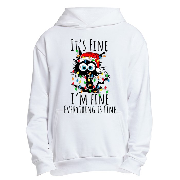 Christmas Black Cat ItS Fine IM Fine Everything Is Fine Urban Pullover Hoodie