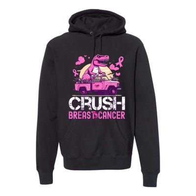 Crush Breast Cancer Awareness Monster Truck Boy Premium Hoodie