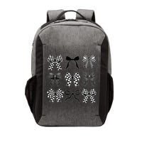 Coquette Bow Checkered Flag Race Car Racing Women Cute Vector Backpack