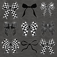 Coquette Bow Checkered Flag Race Car Racing Women Cute Vector Backpack