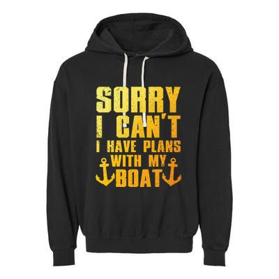 Cool Boat Captain For Pontoon Boat Owners Boating Garment-Dyed Fleece Hoodie