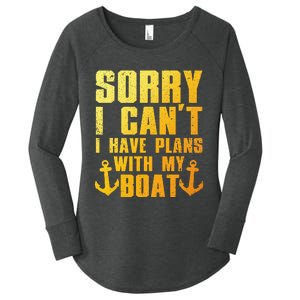 Cool Boat Captain For Pontoon Boat Owners Boating Women's Perfect Tri Tunic Long Sleeve Shirt