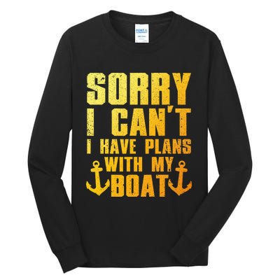 Cool Boat Captain For Pontoon Boat Owners Boating Tall Long Sleeve T-Shirt