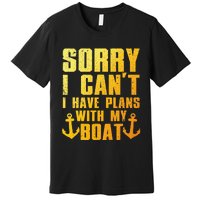 Cool Boat Captain For Pontoon Boat Owners Boating Premium T-Shirt