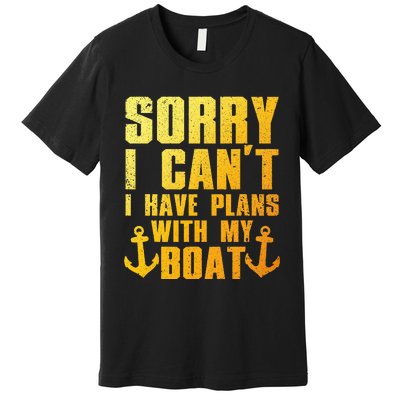 Cool Boat Captain For Pontoon Boat Owners Boating Premium T-Shirt